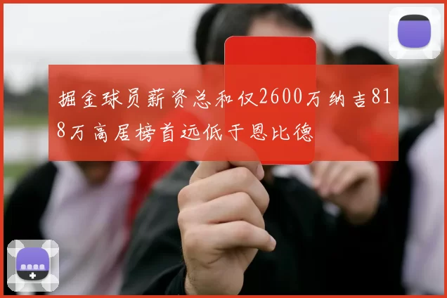 掘金球员薪资总和仅2600万纳吉818万高居榜首远低于恩比德