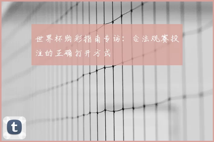世界杯购彩指南专访:合法观赛投注的正确打开方式